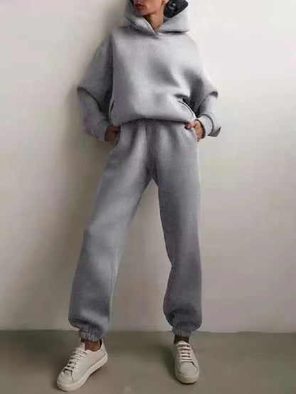 Two piece sets, oversized tracksuit, autumn and winter suit, sports pants and sweatshirt-Conjuntos de dos piezas, chándal de gran tamaño, traje de otoño e invierno, pantalón y sudadera deportiva