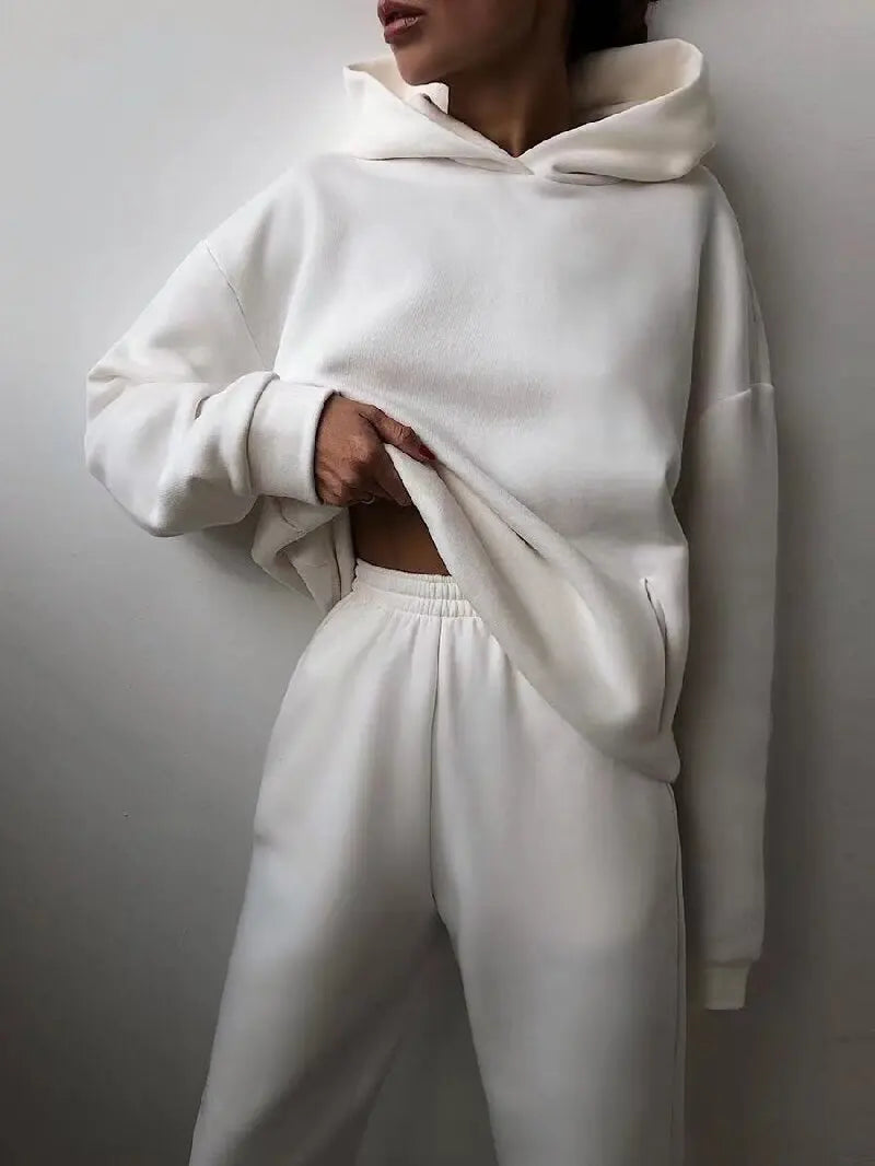 Two piece sets, oversized tracksuit, autumn and winter suit, sports pants and sweatshirt-Conjuntos de dos piezas, chándal de gran tamaño, traje de otoño e invierno, pantalón y sudadera deportiva