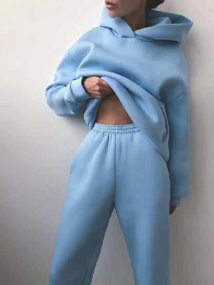 Two piece sets, oversized tracksuit, autumn and winter suit, sports pants and sweatshirt-Conjuntos de dos piezas, chándal de gran tamaño, traje de otoño e invierno, pantalón y sudadera deportiva