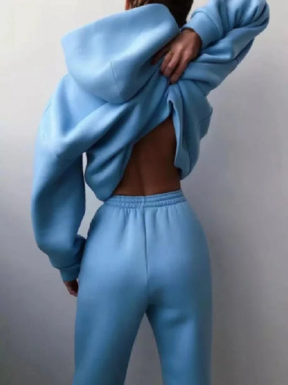 Two piece sets, oversized tracksuit, autumn and winter suit, sports pants and sweatshirt-Conjuntos de dos piezas, chándal de gran tamaño, traje de otoño e invierno, pantalón y sudadera deportiva