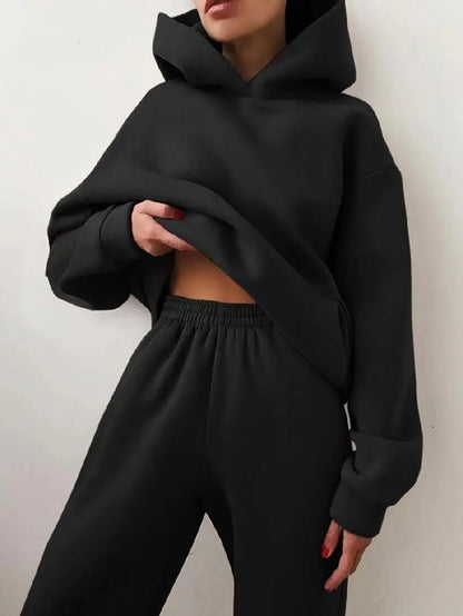 Two piece sets, oversized tracksuit, autumn and winter suit, sports pants and sweatshirt-Conjuntos de dos piezas, chándal de gran tamaño, traje de otoño e invierno, pantalón y sudadera deportiva