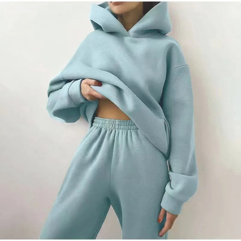 Two piece sets, oversized tracksuit, autumn and winter suit, sports pants and sweatshirt-Conjuntos de dos piezas, chándal de gran tamaño, traje de otoño e invierno, pantalón y sudadera deportiva