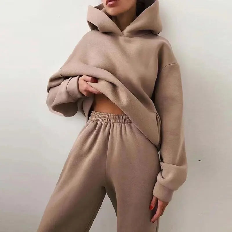 Two piece sets, oversized tracksuit, autumn and winter suit, sports pants and sweatshirt-Conjuntos de dos piezas, chándal de gran tamaño, traje de otoño e invierno, pantalón y sudadera deportiva