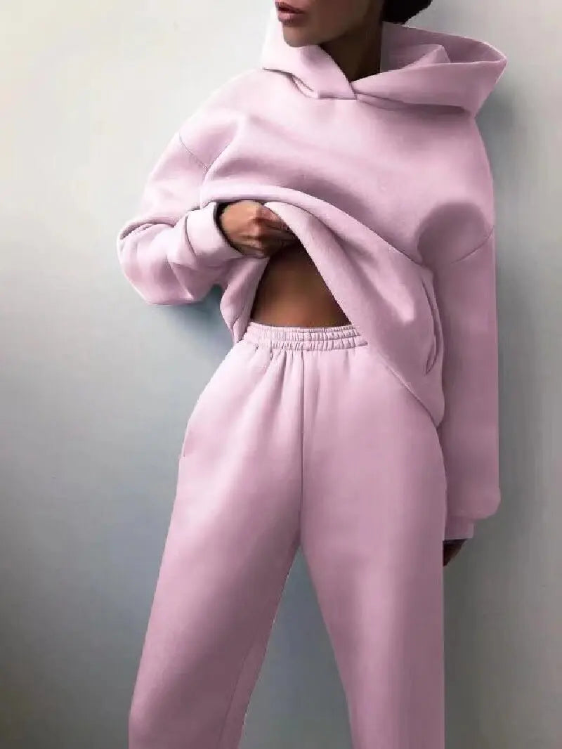 Two piece sets, oversized tracksuit, autumn and winter suit, sports pants and sweatshirt-Conjuntos de dos piezas, chándal de gran tamaño, traje de otoño e invierno, pantalón y sudadera deportiva